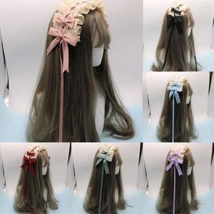 Parti Malzemeleri Dantel Şerit Bowknot Saç Çember Gotik Kafa Bandı Vintage Cosplay Headdress Hizmetçi Kadınları