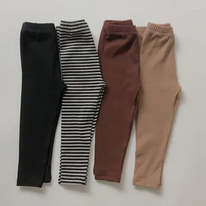 Pantolon çocuklar çizgili tozluklar katı vintage elastik bel 1-6yrs çocuklar gündelik pantolon bahar sonbahar bebek kız