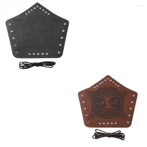 Наколенники для взрослых панк-доспехи наручные браслеты с тиснением в готическом стиле пиратские рыцари из искусственной кожи браслет на шнуровке