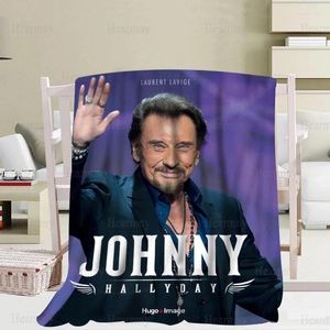Battaniyeler varış Johnny Hallyday 3D Baskı Yumuşak Battaniye Ev/Kanepe/Yatak Taşınabilir Yetişkin Seyahat Kapağı