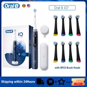 Oral B IO7 Akıllı Elektrikli Diş Fırçası Manyetik Şarj Seyahat Kılıf Kutusu 5 Mod 3D Fırça Başlı Görünür Zamanlayıcı