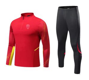 AC Monza Erkek ve Çocuk Boş Zaman Sporları Suits Dış Mekan Uzun Kollu Yarı Zipper Eğitim Kıyafetleri Spor Sıradan Palto Boyutu 4xs-2xl