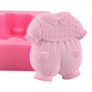 Pişirme Kalıpları 3D Bebek Duş Partisi Fondan Silikon Kalıp Giysileri Kurabiyeler Cupcake Candy Çikolata Kalıpları Kek Dekorasyon Araçları