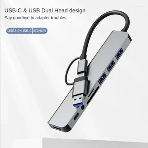 Тип адаптера C к HDM-совместимому RJ45, 5, 6, 8, 11 портов, док-станция с PD TF SD AUX Usb Hub 3 0, разветвитель для MacBook Air ПК