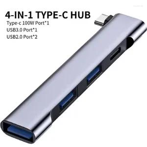 Алюминий 4 в 1 USB-C USB-концентратор мини-портативная док-станция 3.0 PD высокоскоростная для компьютерных аксессуаров