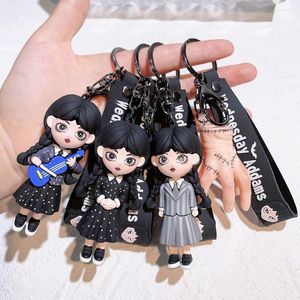 Anahtarlık Anime Çarşamba Addams Anahtarlık Adams Ailesi Sevimli Figür Bebek Anahtarlama Çantası Sarkık Araba Anahtar Aksesuarları Kadın Arkadaşlar İçin Hediye