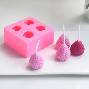 Zanaat Araçları 3D Meyve Çilek Silikon Kalıp Fondan Kalıp Sabun Mum Mini Balmumu Meyveler Çikolatalı Şeker Kalıp