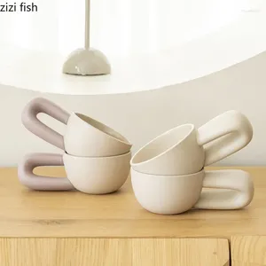 Tassen Einfache Keramik Tasse Kreative Große Griff Kaffee Büro Nachmittag Tee Milch Tasse Saft Wasser Tassen Haushalts Produkte