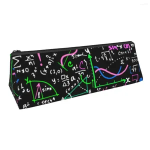 Математический линейный треугольный пенал, математическое образование для подростков, простая коробка, университетские сумки для ручек на молнии
