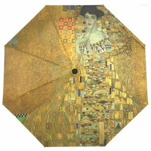 Зонты полностью автоматический женский зонт от дождя Густав Климт картина маслом три складных портативный солнцезащитный зонтик
