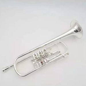 Buluke bdk-600s gümüş kaplama profesyonel b düz trompet düz anahtar trompet ile ağızlık kasası rüzgar enstrümanları