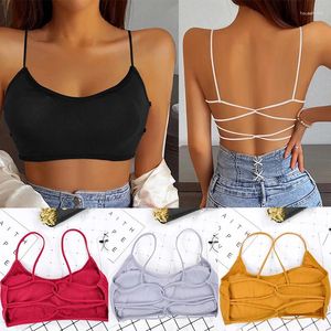 BRAS SEXY BRA BANAUDA BROP Üst Slim Spagetti Kayış Sakatsız Tüp Sırtsız Bralette Street Giyim iç çamaşırı güzellik geri tee