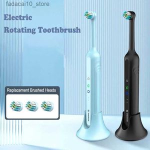 Зубная щетка Электрическая вращающаяся зубная щетка ультразвуковая зубная щетка перезаряжаемая автоматическая звуковая вращающаяся электрическая зубная щетка с 3 насадками Q240202