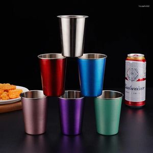 Kupalar 350/500ml 304 Paslanmaz Çelik Metal Bardak Viski Bira Bardakları Beyaz Şarap Kahve Tumbler Seyahat Kampı İçme Çay Kupa