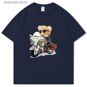 T-shirt da uomo T-shirt in cotone oversize da uomo Sport Appassionato di motociclette di alta qualità Teddy Rider Tshirt Stampa estiva T-shirt casual a maniche corte T240202