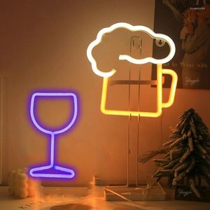 Gece Işıkları Bira Kupaları Neon Sign Light Led Bardak Modelleme Gece Işığı Dekorasyon Bebek Oda Ev Dükkanı Parti Düğün Doğum