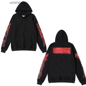 Mens Hoodies Tendência Suéter Ins Paris Designer Com Capuz Preto Off White Mulheres Estilo Estilista Alfabeto Arco-íris Impressão Hoodie Street Luxury Casaco Tamanho S M L XL X 4O4S 4O4S