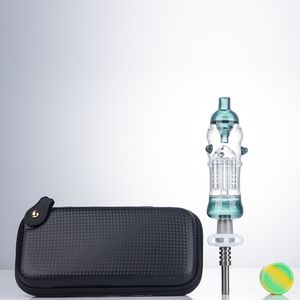 NC021 Dab Rig Vidro Bong Cachimbos Saco Conjunto Braço Árvore Perc OD 32mm Bubbler Bongs 14mm Titânio Cerâmica Prego Quartz Banger Nails Dabber Ferramenta