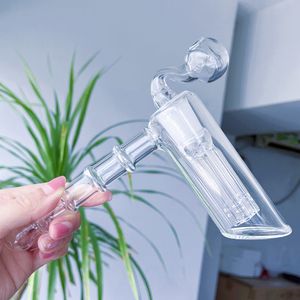 1 stücke glas hammer shisha 6 Arm perc percolator bubbler griff rauchen rohre mini waben bong mit öl brenner rohr