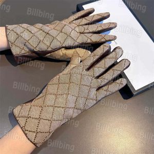 Lüks kadın moda zarif eldiven tasarımcısı erkek marka tam mektup çıplak bilek parmak eldiveni bisiklet kışlık sıcak koyun derisi eldivenleri sdlx