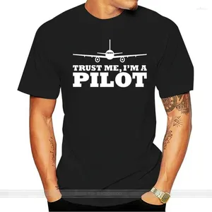 Мужские футболки модные TRUST ME IM A PILOT Мужская футболка унисекс Самолет Летающий самолет Авиация Подарочная футболка