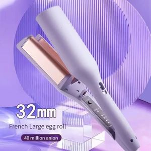 32MM Electric Curling Iron Automatic Lambswool Curling Tool Long Lasting Styling French Styling Rotating Anti-Flame Design 240118