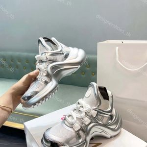 Tasarımcılar Arşivleme Sıradan Ayakkabı Kadın Spor Ayakkabıları Yüksek Kaliteli Arch Çıplak Buzağı Deri Dantel Platform Renk Blok Erkek Spor Ayakkabıları