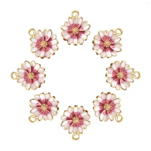 Takılar 5pcs Alaşım Emaye Sakura Çiçek Kolye DIY Küpe Sallantı Sallantı Bulguları Mücevher Yapma Aksesuarları