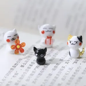Figurine decorative in vetro realizzate a mano con cucciolo di gatto nero, figurine in miniatura soffiate, ornamenti artigianali da collezione, regalo di nozze creativo