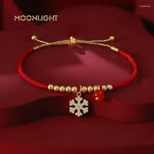 Cazibe bilezikler ay ışığı şanslı kırmızı anahtar bilezik kadın moda mücevherleri ayarlanabilir yıl Noel hediyesi toptan satış