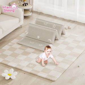 Baby Shining 2cm Foldable Play Mat Cartoon Puzzle Childrens Room Thickened Crawling Pad Folding 240127
