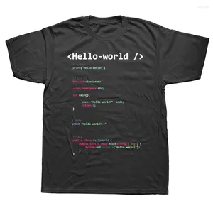 Erkek Tişörtleri Yenilik Harika Merhaba Dünya Geek Takım Programcısı Grafik Pamuk Sokak Giyim Kısa Kollu Doğum Günü Hediyeleri Yaz T-Shirt