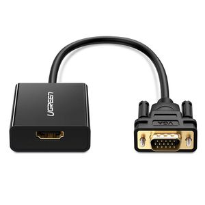Active HDMI to VGA Adapter with 3.5mm Audio Jack HDMI Female to VGA Male Converter for TV Stick,Laptop, PC, Tablet, Digital Camera, Etc