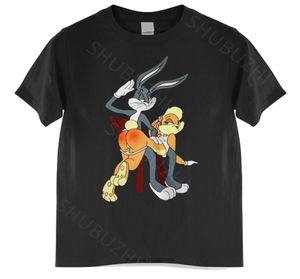 Хлопковая футболка Bugs Bunny Spank, мужская футболка с героями мультфильмов «Наказание», брендовая футболка Mle, большой размер, падение 2204203422319