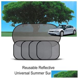 Car Sunshade Ers Magnetic Mesh Curtain Breathable Windsn Folding Windshield Window Sun Shade Protector Drop Delivery Automobiles Motor ZZ