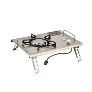 Camping Gas Stove Foldable IGT Gas Stove 4000W Stainless Steel Camping Table Stove Portable Outdoor Picnic Desktop Furnace 240202