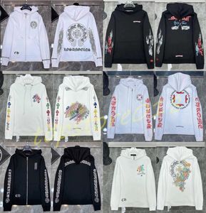 Moda lüks erkek ceketler tasarımcı fermuar sweatshirtler kalp at nalı çapraz baskı marka ch hoodies kadın kromları ceket rahat kazak gevşek kazak ceket vt8