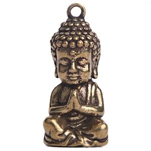 Брелки статуя Будды Шакьямуни мини бронза маленькая сцена аксессуары брелок чайный столик домашний декор