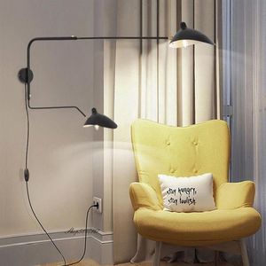 Скандинавский дизайнерский настенный светильник с кабельной вилкой, бра, светильники для гостиной, спальни, декор, светильники-пауки, Lamps216M