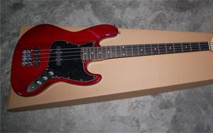 Высокое качество, красная 4-струнная джазовая электрическая бас-гитара, липа, гриф, клен, гриф