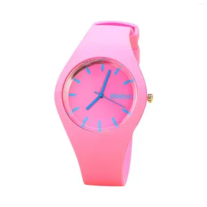 Relógios de pulso senhoras simples relógio de pulso doce cor pulseira de silicone relógios de pulso moda casual esportes digital quartzo