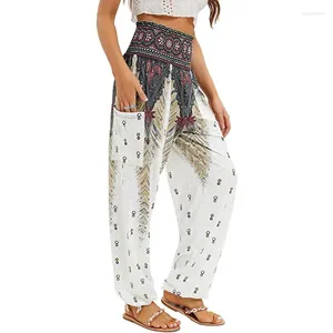 Calças femininas harem boho solto casual hippy calças baggy aladdin esporte pant cintura alta yoga aconchegante pantalones de mujer