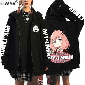 Erkek ceketleri casus x aile hoodie anya baskı kıyafetleri anime zip ceket y2k uniesex üst gevşek gündelik sweatshirt polar ceket