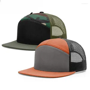 Бейсбольные кепки 2024 с семью панелями для мужчин и женщин, регулируемая уличная сетчатая кепка в стиле хип-хоп, шляпы дальнобойщика с костями