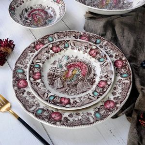 Тарелки Европейский фламинго Керамическая тарелка для стейка Ужин Салат Чаша для хлопьев Кофейная кружка Контейнер для супа Посуда Декоративный поднос
