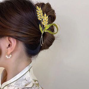 Заколки для волос в Корейском стиле, когти с колосьями пшеницы для женщин, модные зажимы, металлические головные уборы в форме краба, аксессуары, подарок на свадьбу, день рождения