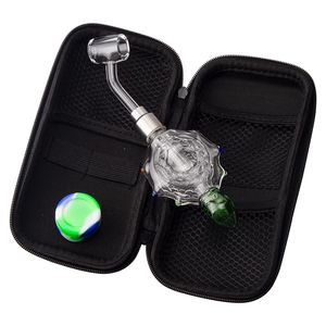 NC031 Vidro Bong Cachimbos Saco Conjunto 510 Titânio Cerâmica Ponta Quartz Banger Prego 45/90 Graus Dabber Ferramenta Colorido Estilo Tartaruga Dab Rig Bubbler Pipe