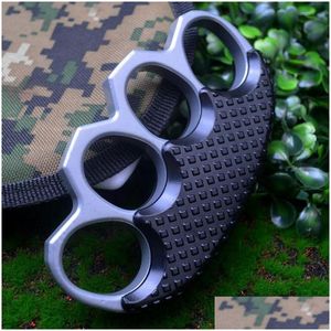 Brass Knuckles Non-Slip Clip Thickened Metal Knuckle Duster Boxing Training Four Finger Tiger Fist Buckle Outdoor Cam Ring Self-Defe Dhzql