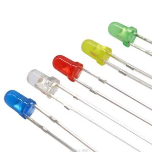 100PCS 3MM And 5MM LED Diode F3 Ultra Bright White Red Yellow Blue Green Light Emitting Diodes Diy Kit