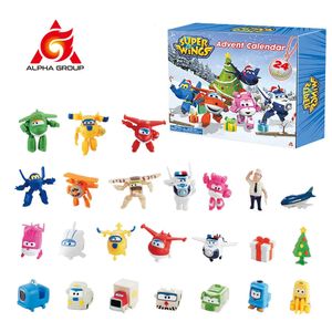 Super Wings Advent Takvim Exclusive Xmas 24 PCS Kör Kapılar Uçak Robot Aksiyon Figürleri Noel Doğum Günü Hediyeleri Çocuk için Oyuncaklar 240130